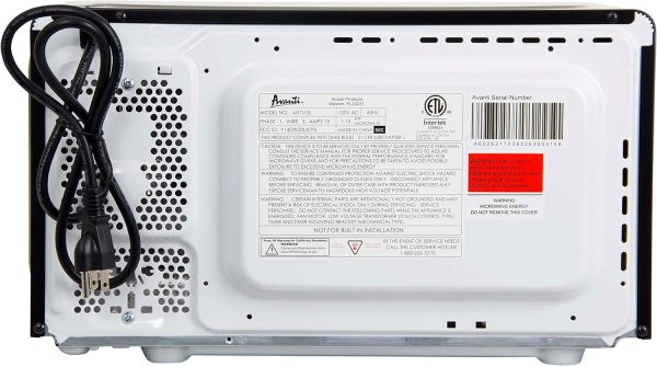 Avanti MT7V3S Microwave Oven 700-Watts Compact with 6 Pre Cooking Settings, Speed Defrost, Electronic Control Panel and Glass Turntable, 0.7-Cu.Ft, Metallic - Image 9