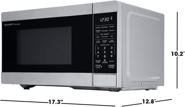 SHARP Compact Countertop Microwave Oven with Removable 10" Carousel Turntable, 700 Watt, 0.7 Cubic Feet, Stainless Steel - Image 8